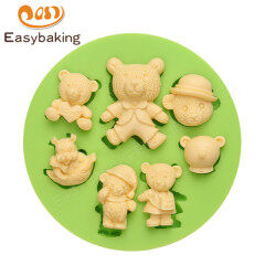 Silicone Molds Assorted Teddy Bears shape for Cupcake Decorating