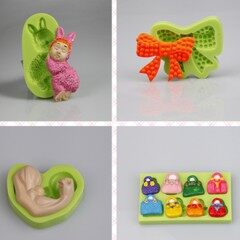 ABC Kinderwagen Lätzchen Babyflasche Runde Silikon Süßigkeiten Formen Baby