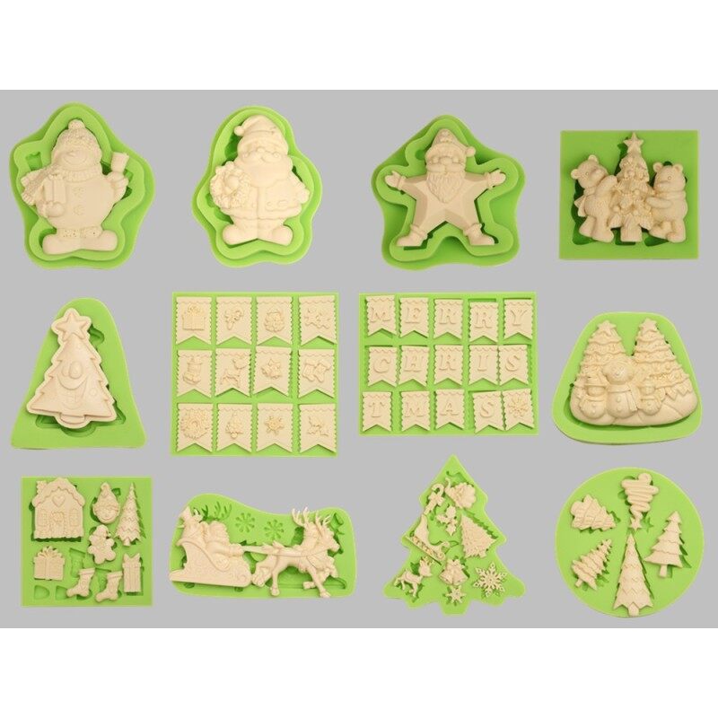 Christmas Santa Claus Silicone Chocolate Mold For Cake Decorating