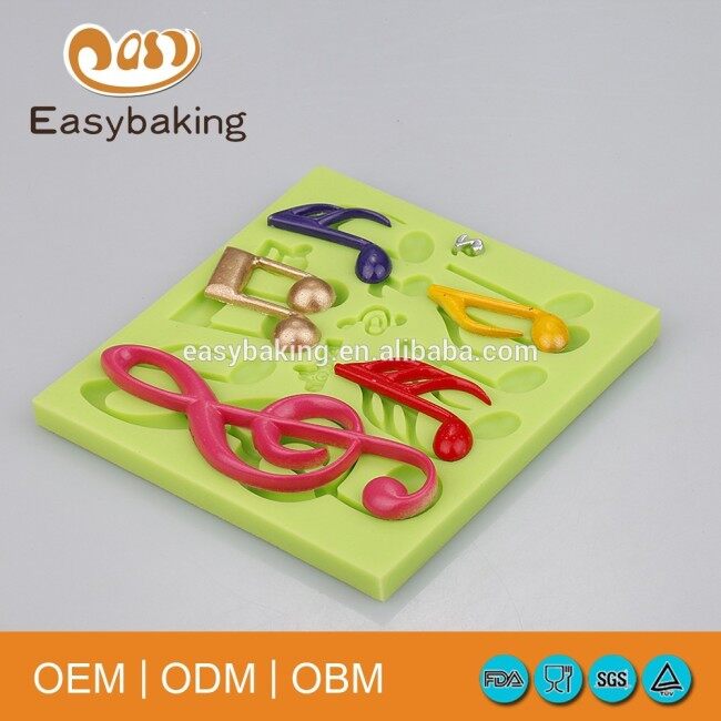 Musical note shape 3D fondant mold silicone molds for cake decorating