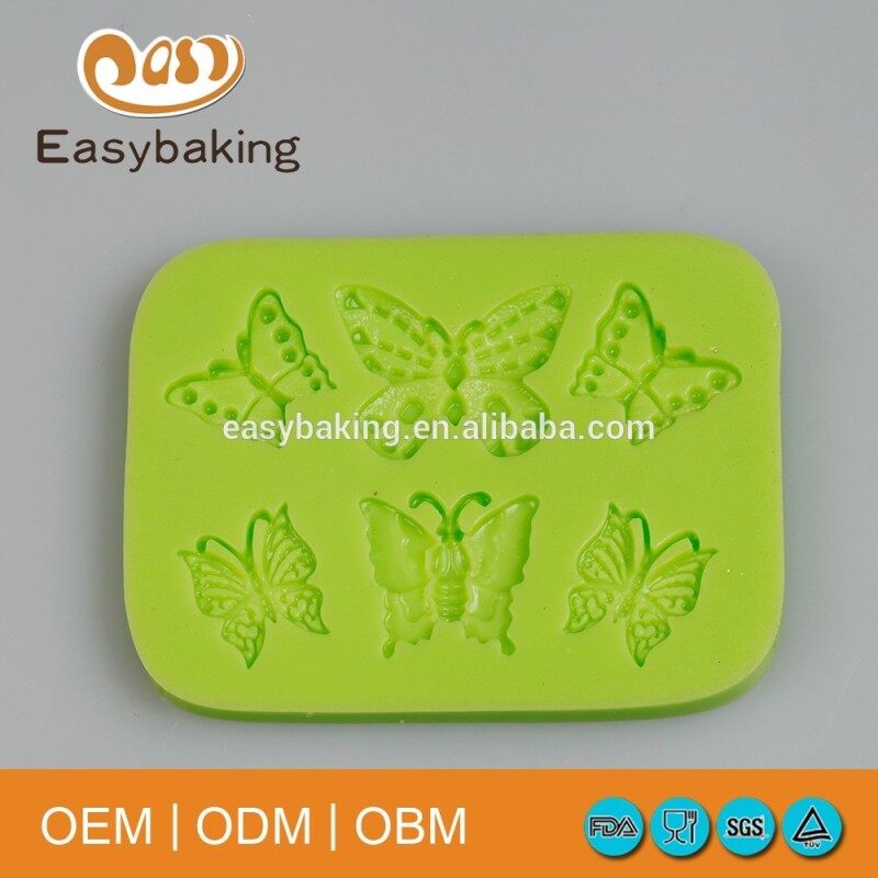 6 Cavity Pretty Butterflies Silicon Gypsum Mold Cake Decorating Tools