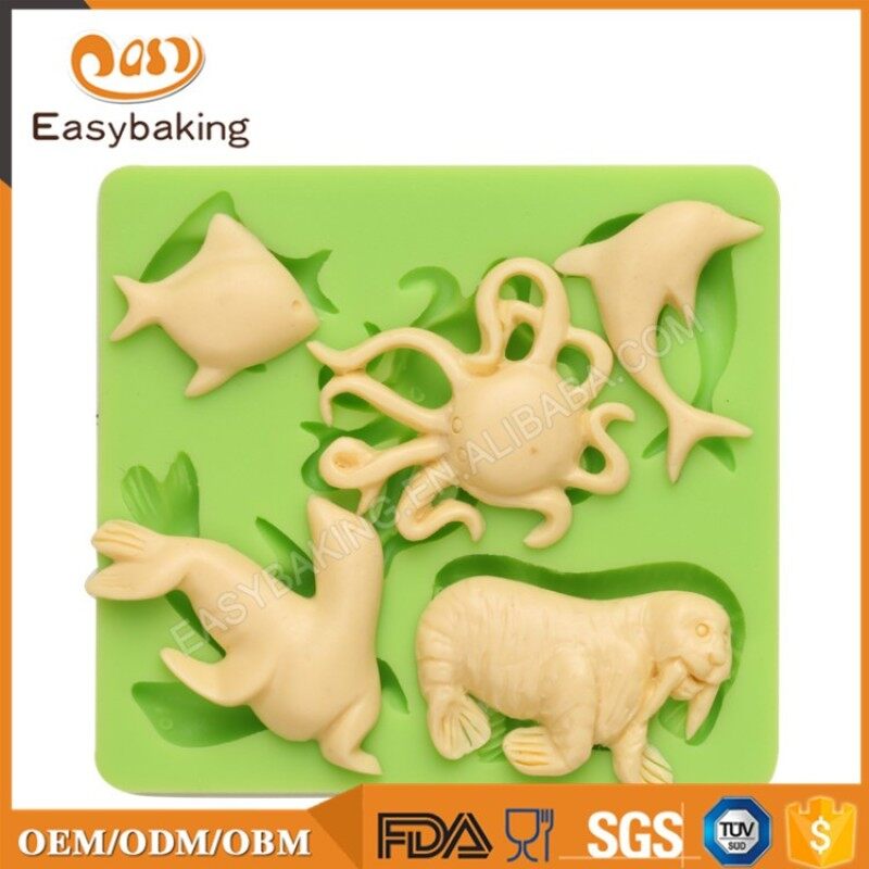 Ocean Animal Series Dophin Octopus Sea Lion Silicone Molds