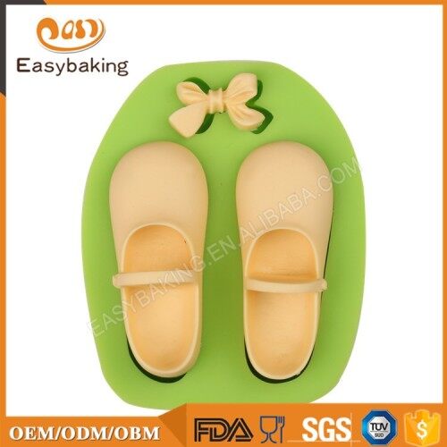 3 Cavities Bow and Shoes Cake Mold Silicone For Gifts