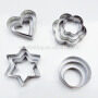 New 12 Pcs/Set Fashion DIY Star Heart Flower Round Stainless Steel Pastry Baking Mould Cookie Cutter
