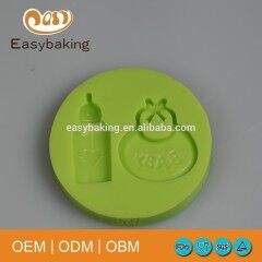 Cheap Infant Series Bottle Baby Bib Handicraft Candy Silicone Mold For Fondant Cake Decorating