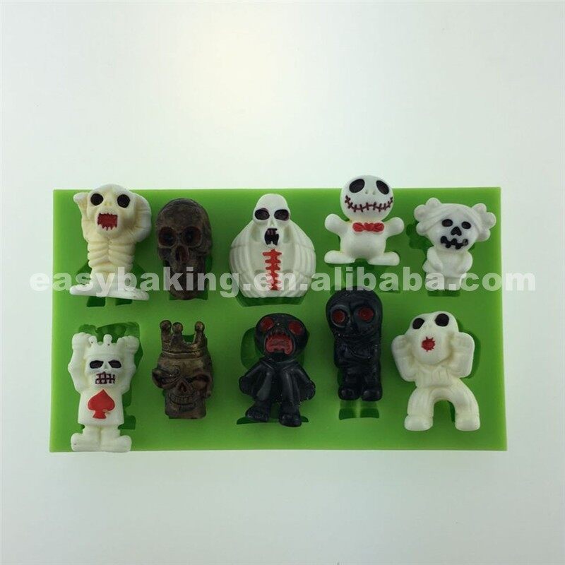 Handmade Ghost Skulls Shaped Polymer Clay Silicone Halloween Molds