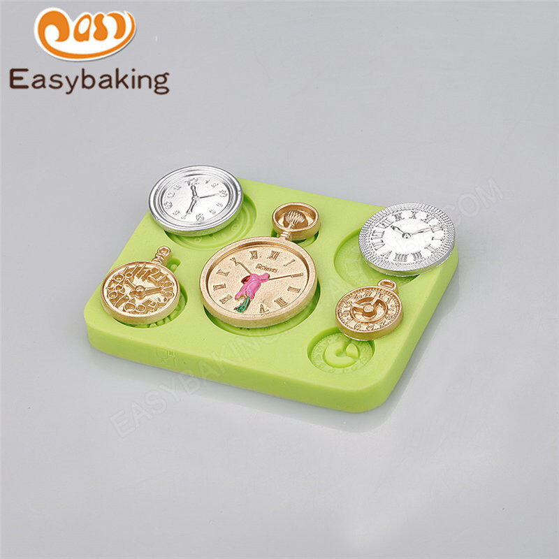 Classical watch decorated fondant cake chocolate silicone mold
