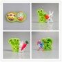 Cake Decorating Silicone Cookie Mould Cute Easter Rabbit With Radish