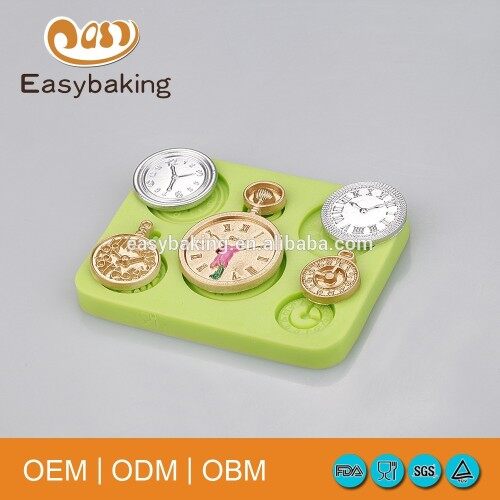 DIY Handmade Souvenirs Multi Shapes Clock Silicone Cake Biscuits Decorating Baking Molds