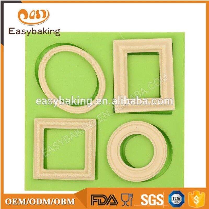 Frame pattern fondant 3D silicone mold diy baking handmade soap jelly chocolate candy mold