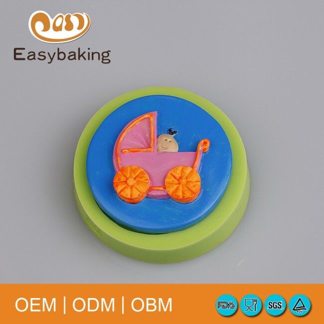 Food Grade Baby Carriage Soap Silicone Mold For Cake Fondant Decoration