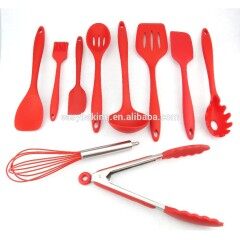 Silikon-Küchenutensilien, Pfannenwender, Schöpfkelle, Spaghettiheber, 10-teiliges Kochwerkzeug-Set