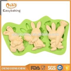 Molde de silicona para magdalenas con forma de conejos de la serie Pascua, molde para jabón
