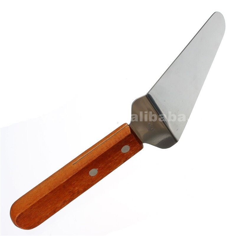 Stainless Steel With Wooden Handle Pizza Cheese Shovel Cake Knife Scoop