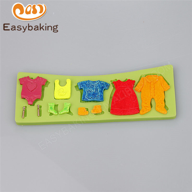 Baby's Clothes Silicone Cake Mold for Baby Shower Cake Decoration