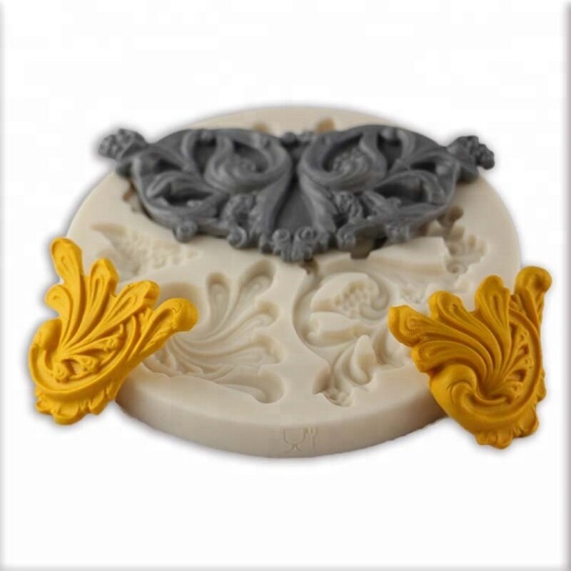 Baroque Ribbon with European Retro Lace Fondant Cake Silicone Mold