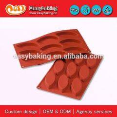 Factory Price 9 Cavities big boat Olive Shape Cake Silicone Pudding Icing Cube Moulds
