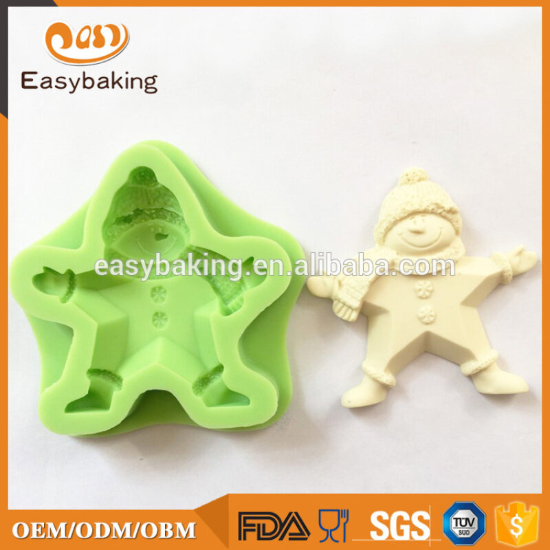 2017 NEW Arrival Christmas Star Silicone Mould Standing Santa Snowman Rudolph Polymer Clay Tools
