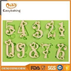 Popular 2017 Silicon Number 0 to 9 Cake Decorative Molds