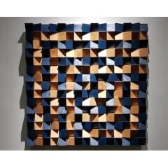 Wooden wall 3d art sculpture mosaic panels wood cubes wall decor wooden panel