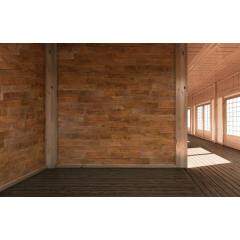 Backsplash peel and stick brown wooded panels cladding bedroom decor wood grain wall panel