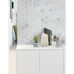 Bathroom Bianco Carrara Hexagon polished Mosaic Tile White Carrara Polished Marble Hexagon Mosaic for Wall and Floor