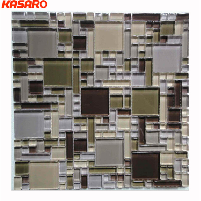 Random mix pattern glass mosaic wall tiles,crystal mosaic glass(KY-ZR2013468)