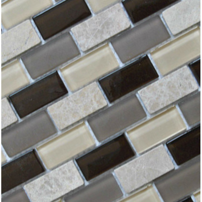 Decorative Thin Brick Tile Frosted Marble Glass mix Mosaic Tile Brick Pattern KY-ZR2013450