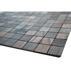 Surface Wood Effect Mosaic Wall Tile Aluminium Mosaic Tiles Peel And Stick Tiles