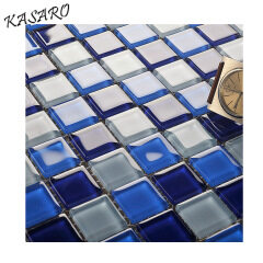 Blue Crystal Glass Swimming Pool Mosaic Tile