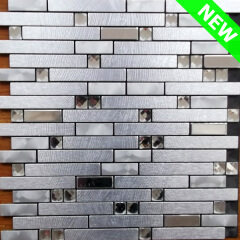 Adhesive Metal Wall Tiles, Aluminum Mosaic Tile, Stick Mosaic Wall Tile
