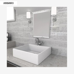 Polished Linear Glass Carrara White Marble Mosaic Bathroom Wall Tile