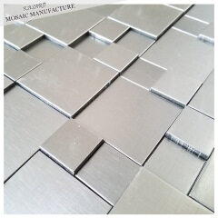 Backsplash decorative 3D silver metal mosaic tiles