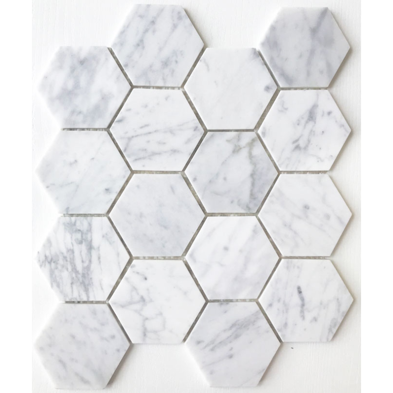 Factory carrara white marble mosaic tiles stone wall panel pattern