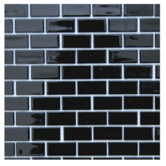 Wholesale black mosaic tiles, brick glass mosaic, black glass mosaic tile KG-B3014