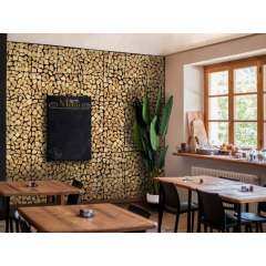 Easily installation living room decoration wood wall cladding solid mosaic wooden panel