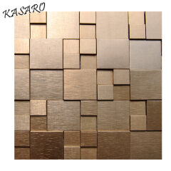 Gold brushed stainless steel metal mosaic