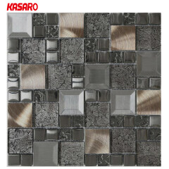 Tiles Manufacturers in China Glass and Metal Mosaic Wall Tile Backsplash Tile