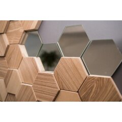 Wood hexagon wall art decor modern panels unique mosaic 3d wall wood panel