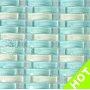 0.6 x 2.4 inch Baby Blue Curved Glass Mosaic Tile