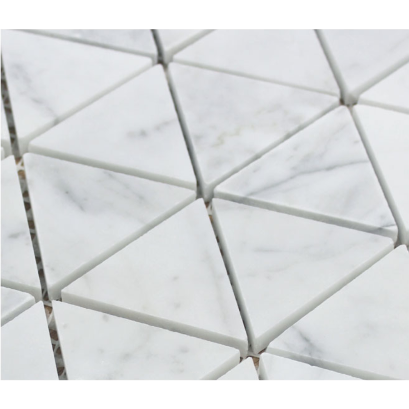 New arrival wall backsplash pure white cube 3d diamond marble mosaic 1 buyer