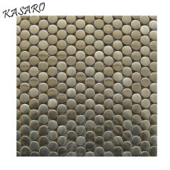 Stainless Steel Backsplash Round Penny Metal Mosaic Tile