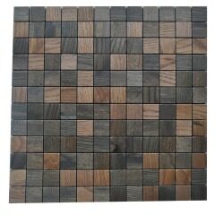 Surface Wood Effect Mosaic Wall Tile Aluminium Mosaic Tiles Peel And Stick Tiles