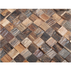 old color square Solid Wood Board Wall Mosaic Background Wall Storefront Decor Culture Wood Wall Cladding Mosaic