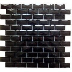 3D Glass Tile, Beveled Glass Mosaic Tile, Black Glass Mosaic (KSL-SM1317)