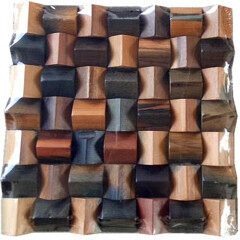 Healthy Dark and light color old ship wood material waved wood mosaic tile