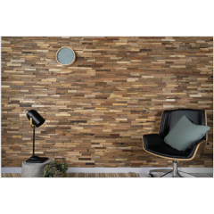 3D Art Vintage Wood Mosaic Mixed  Wall Decorative Panel Mosaic Wallpaper