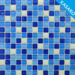 20x20 New Designed Light Blue Glass Mosaic, Blue Mosaic Tile For Decor, Pool Glass Mosaic
