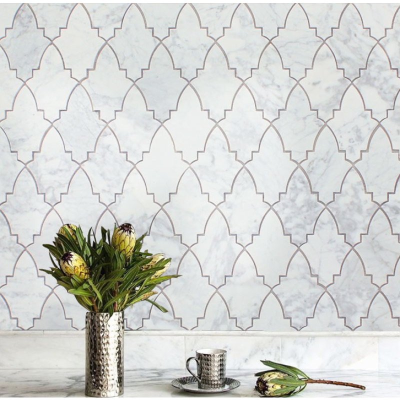 Italy bianco carrara white natural marble hexagon stone kitchen backsplash mosaic tile