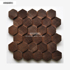 Hexagon Mosaic Wall Tile 3d Wood Panel Oak Mosaic
